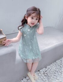 ⁦فستان بناتي فاخر بدون أكمام⁩ - الصورة ⁦3⁩