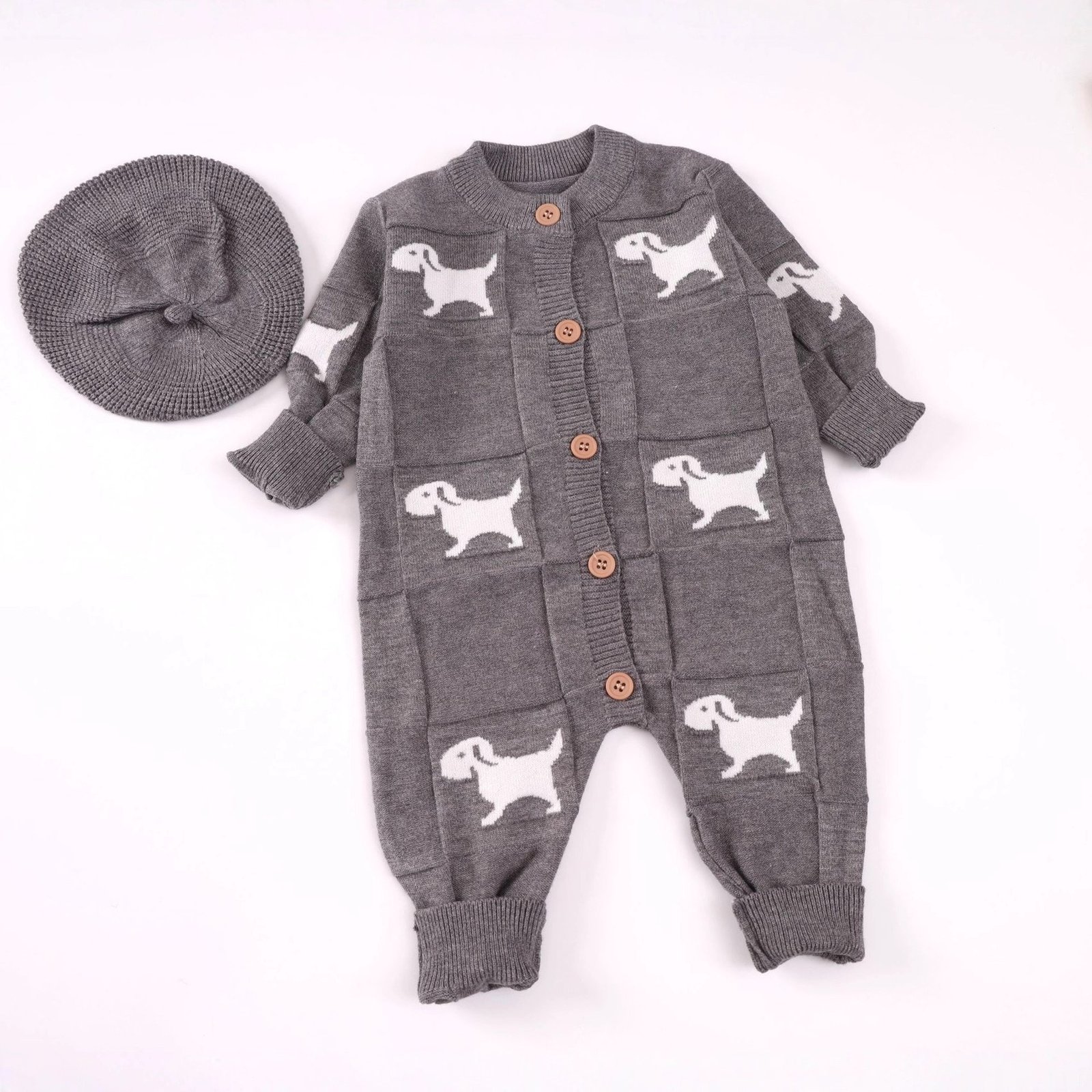 أفرول ولادي محبوك مع قبعة بنمط أنيق وجذاب - الصورة 6