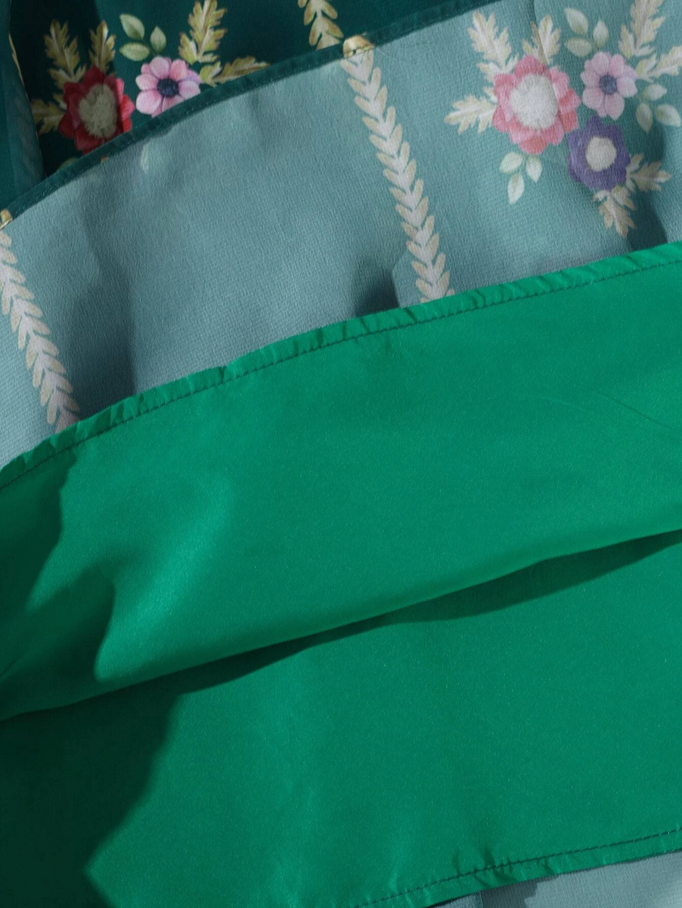 فستان بناتي راقي اكمام منتفخة بطباعة الأزهار - الصورة 5