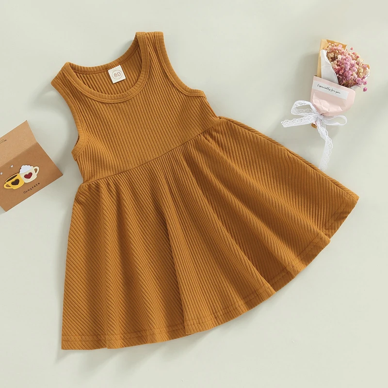 فستان بناتي جذاب بدون أكمام للفتيات الصغيرات