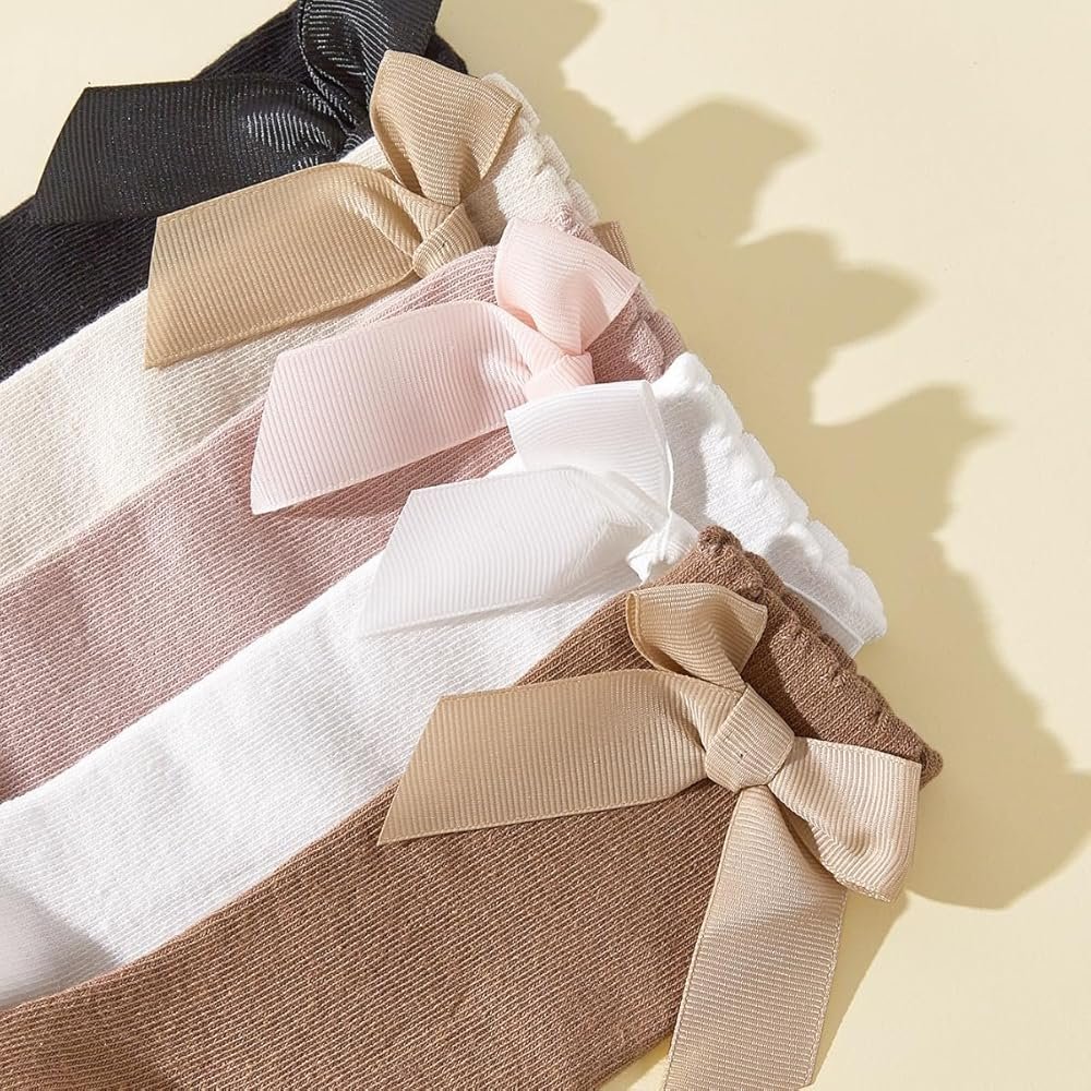 طقم 5أزواج جوارب سادة للفتيات الأنيقات - الصورة 3